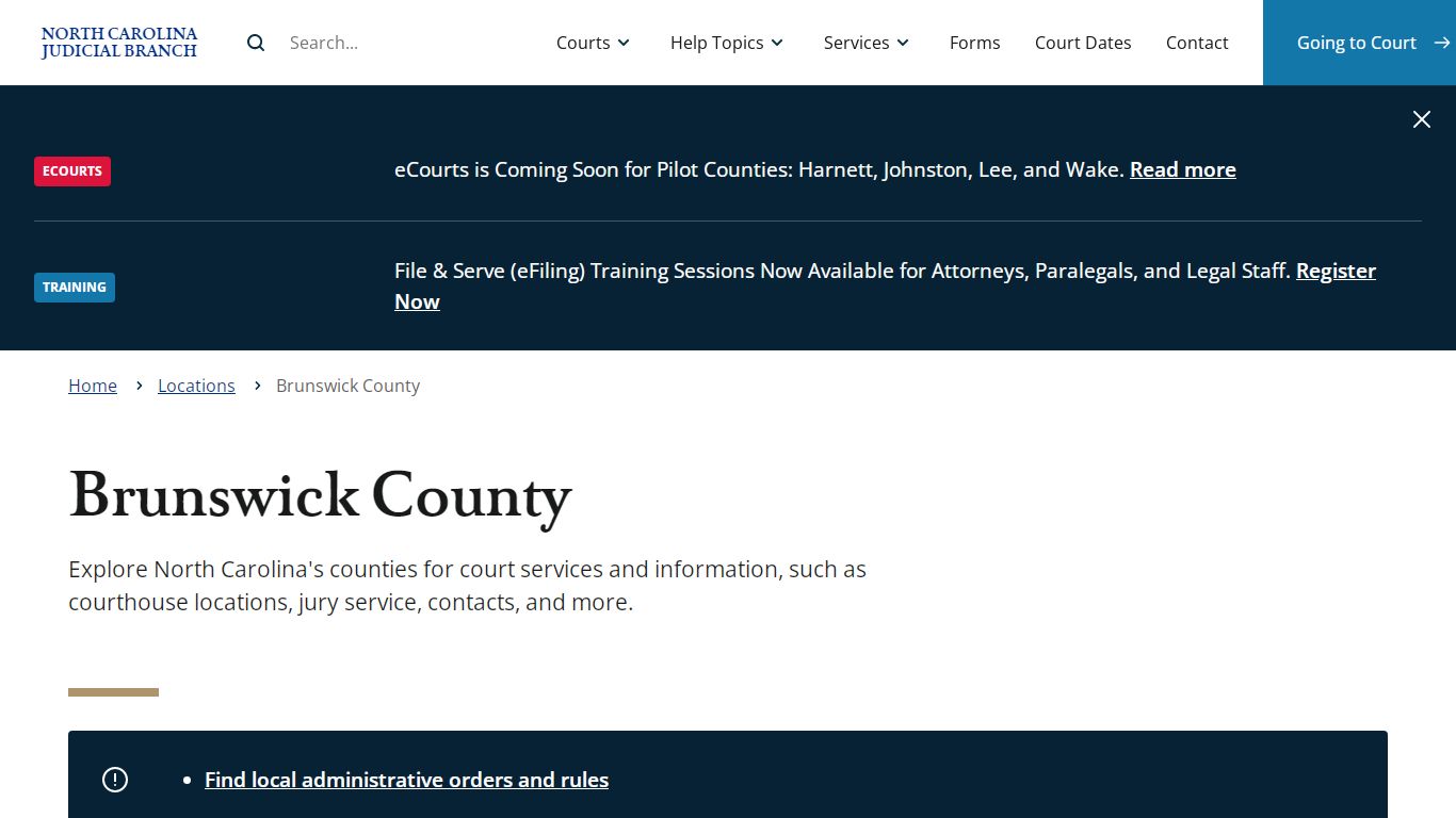 Brunswick County | North Carolina Judicial Branch - NCcourts